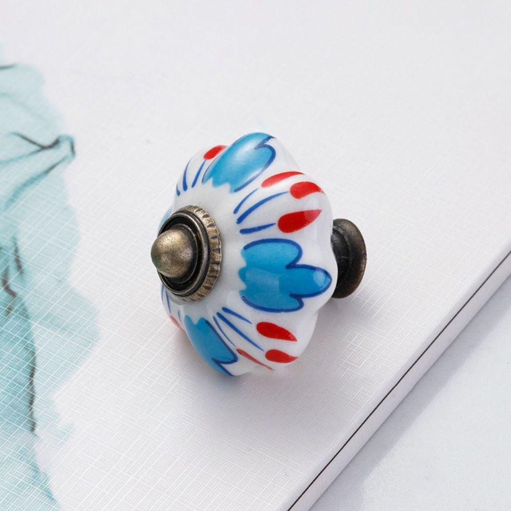 Single Hole Pumpkin Handle Multiple Colors Furniture Knob Durable Vintage Door Handle  Drawer