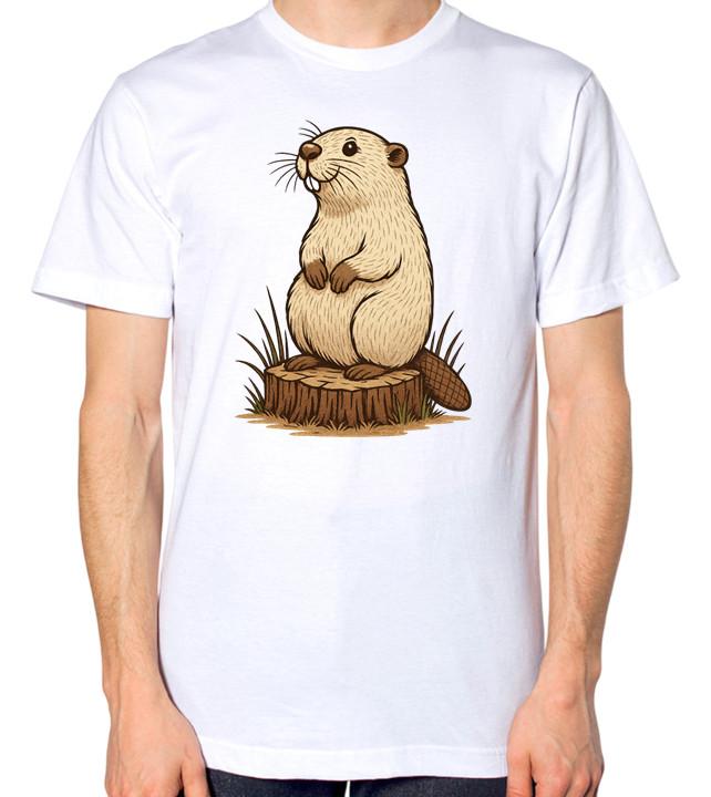Cartoon Beaver Unisex T-Shirt S разноцветный