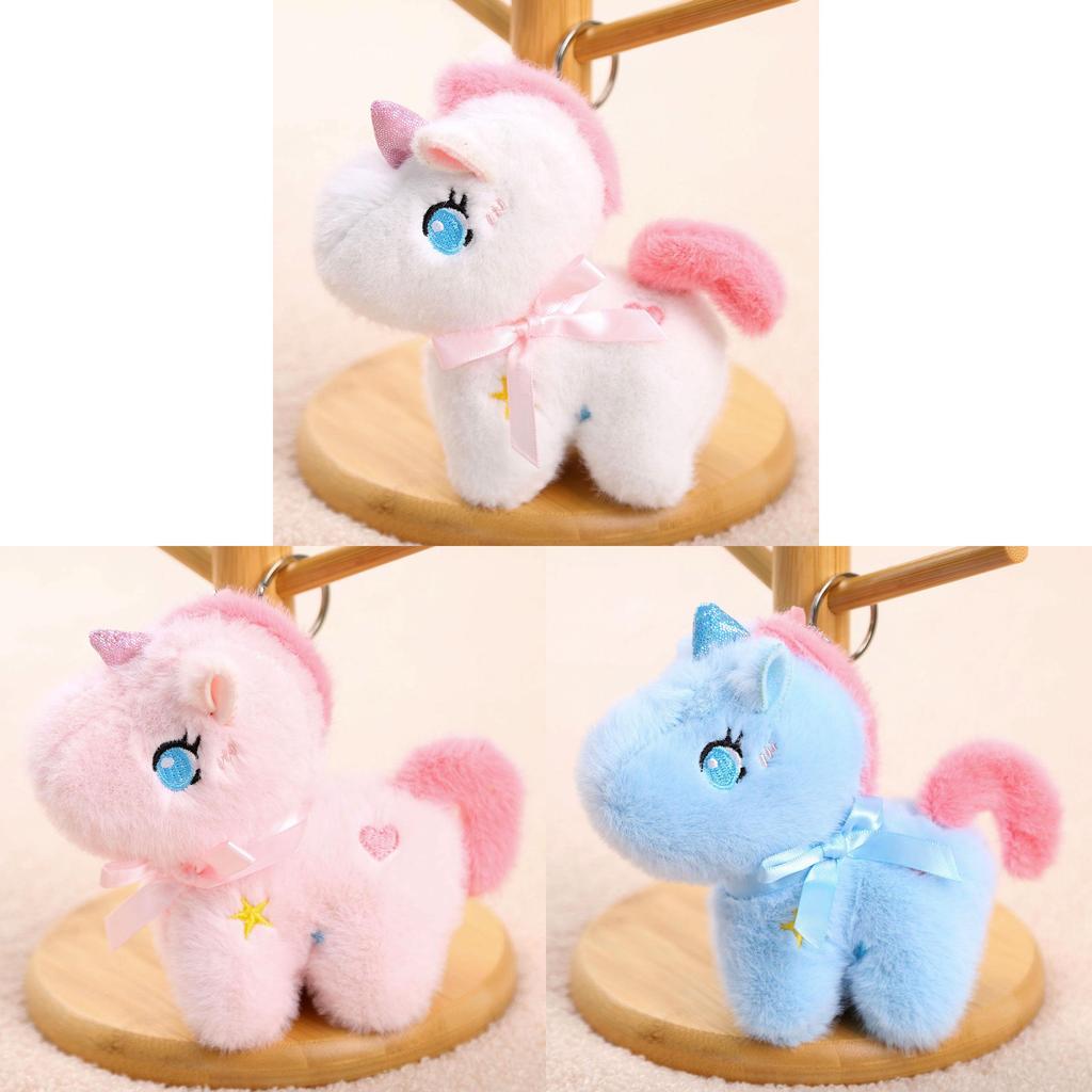 Unicorn Plush Keychain Cartoon Pony Toy For Kids And Teens