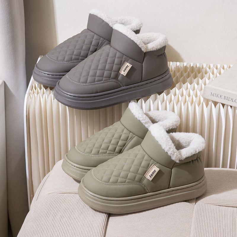 Winter Indoor Waterproof Warm Non-slip Cotton Slippers Winter Women Shoes