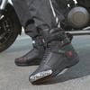 Pánské motocyklové boty, prodyšné, proti pádu, silniční závodní boty, reflexní motocyklové boty s gumovou podrážkou, řadicí páka