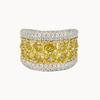 Huitan New Trendy Bright Yellow Cubic Zirconia Rings Women for Wedding CopperPlated Anniversary Party Luxury Female Jewelry