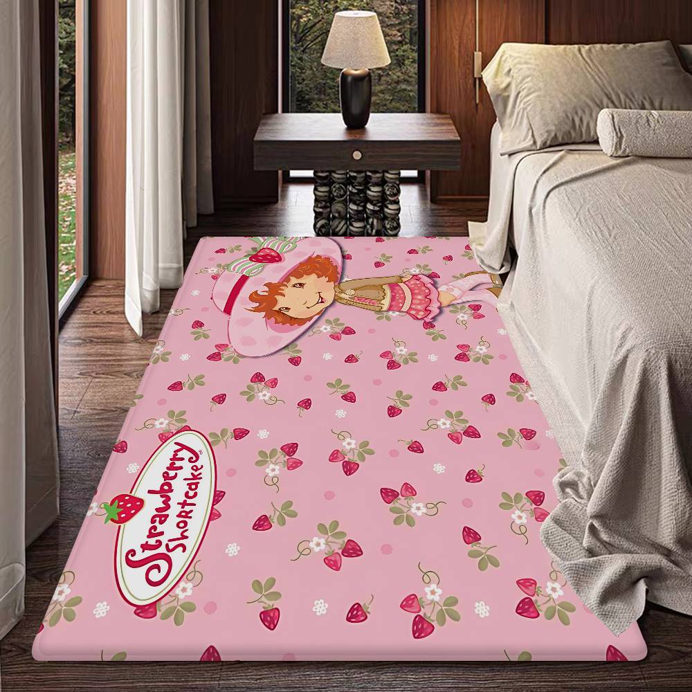 S-Strawberry-Pink Girl Door Mat Kids Room Bedroom Decoration Balcony Anti-Slip Doormat Living Room Doormat Area Rug