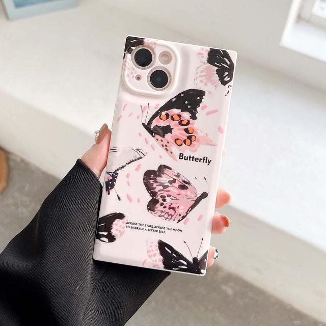 

Ins Sqaure милый кролик любовь мультфильм розовое сердце прекрасный силиконовый противоударный чехол для телефона для Iphone 14 Pro Max Plus 13 12 Promax 11 For iphone 12promax