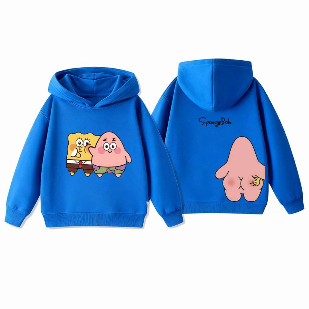 Potdemiel SpongeBob and Patrick Children's Hoodies 3-12Y, Sports Casual Cute, Autumn Winter Warm Hoodies