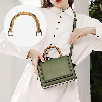 DIY Ručně vyráběné Odnímatelné Bambusové Rukojeťi na Kabelku s Přezkou 15,5CM Pás na Kabelku Popruh na Tašku přes Rameno Kabelky