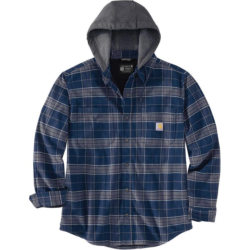 Carhartt 106353 Rugged Flex Flannel Fleece Lined Hooded Shirt Jac Jackets & Coats Relaxed Fit Men's 106353