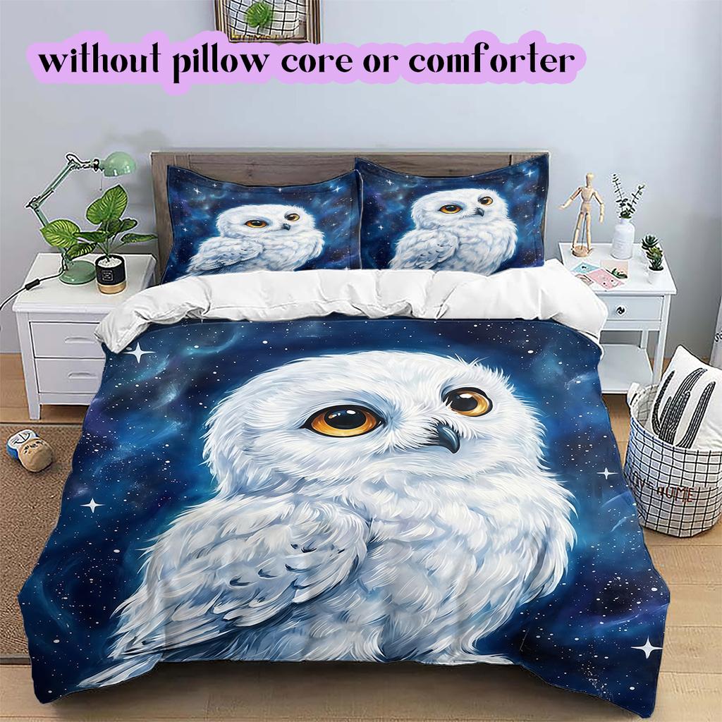 Starry Sky Animals Pattern Bedding Quilt Set Quilt Cover Pillowcase Home Decoration Birthday Gift (1 * Duvet Cover + 2 * Pillowcase, Without Core)
