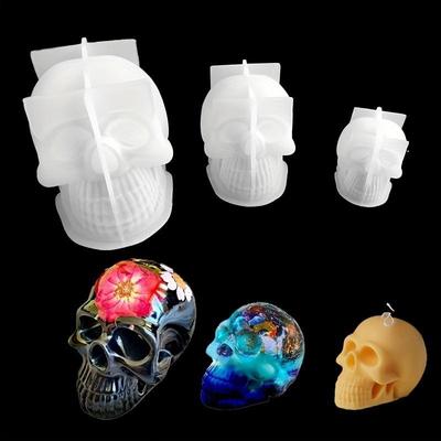 1 ks opakovaně použitelná silikonová forma na svíčku na svíčku, pryskyřice, snadné uvolnění, kostka ledu velká 3D forma na halloweenskou párty se svíčkami pečení dortů