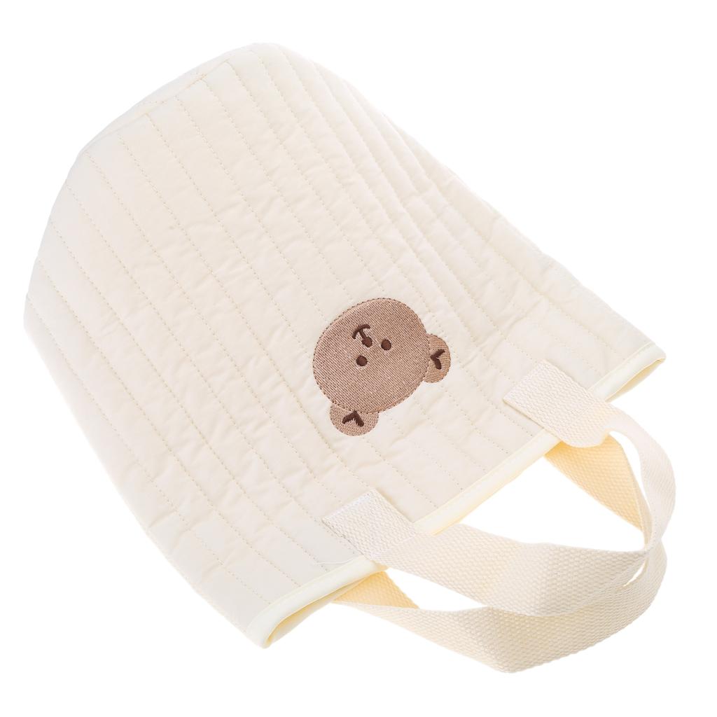 Bear Storage Bucket Beige Cotton Storage Basket Diaper Bag Large Capacity Cotton Storage Bin for Home Nursery Room