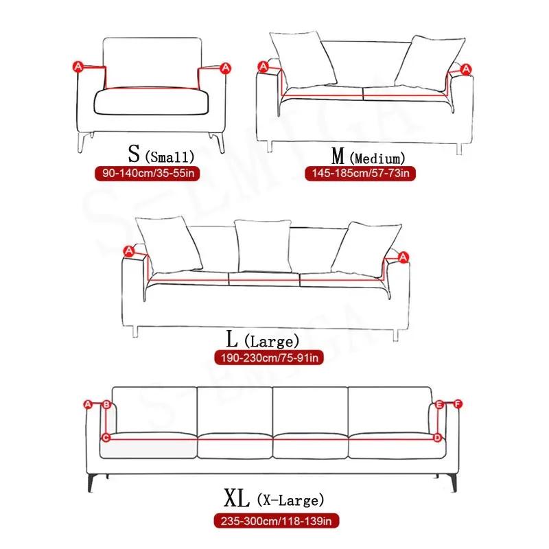 1/2/3/4 Seats Sofa Couch Cover Waterproof Elastic Corner Sofa Covers L Shaped Sofa Slip Cover Protector Bench Cover Thin Fabric
