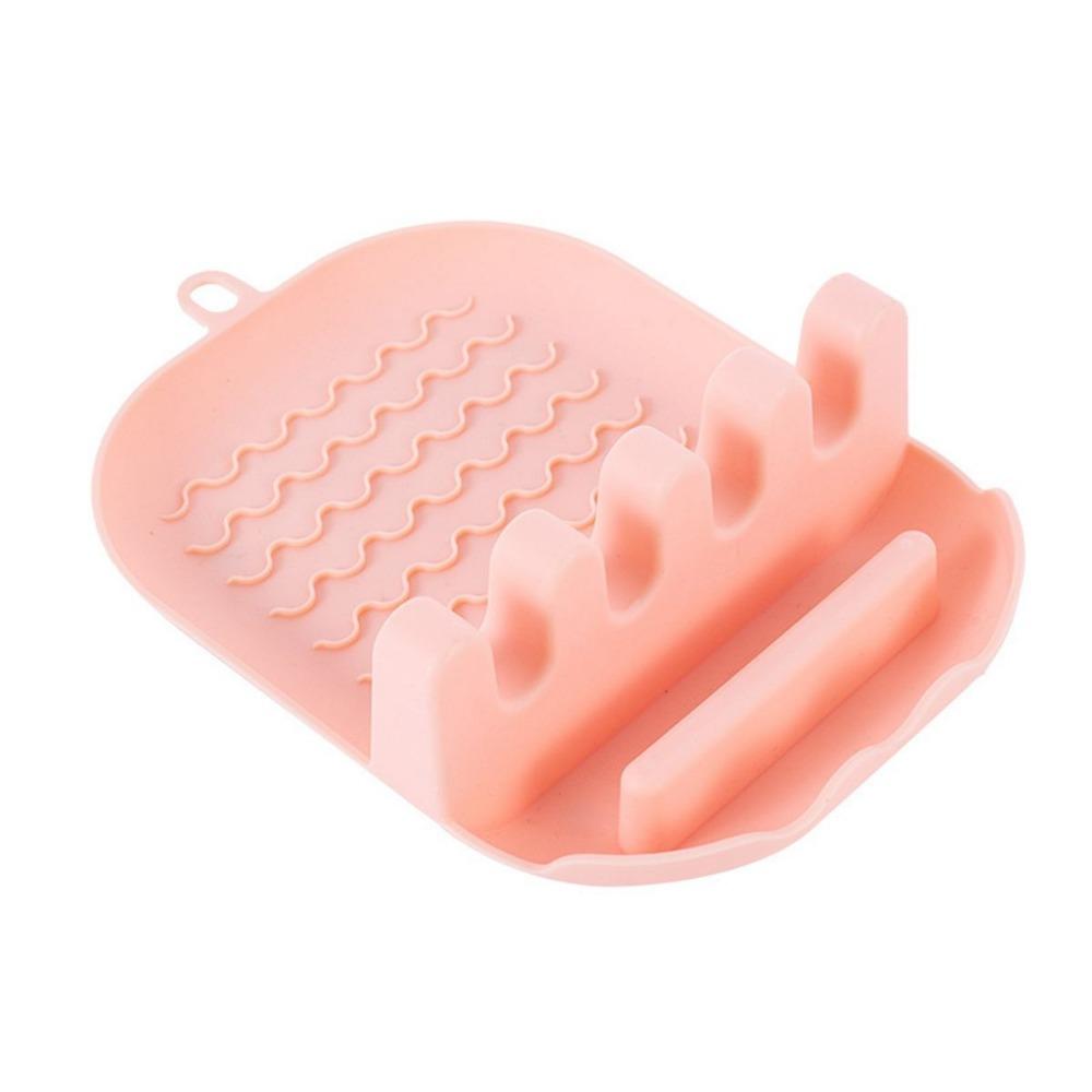 

Cooking Foldable Plastic Cutting Board Holder Utensil Rack Spoon Rest Pot Lid Stand розовый