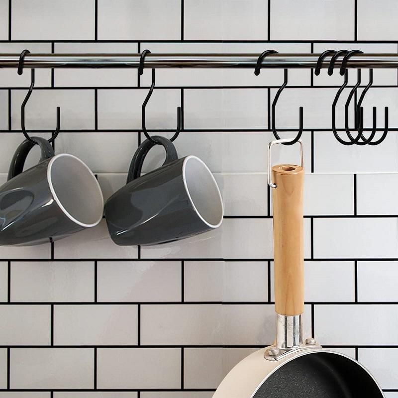 Portable S Hooks for Bags,Metal Closet Hanging Hanger for Hats Tie,Multi-Purpose Twist Design Hook for Kitchen Utensil,4/8/12PCS