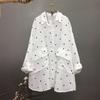 Loose Polka Dot Pure Cotton Double-layer Women's Shirt Cardigan Tops