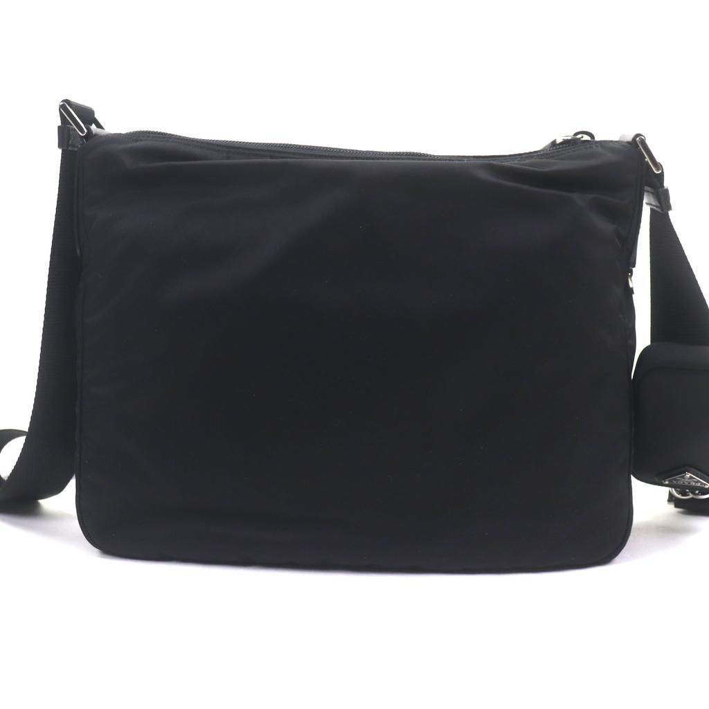 Excellent PRADA Shoulder Bag Black Nylon Mens 1BC421 Used