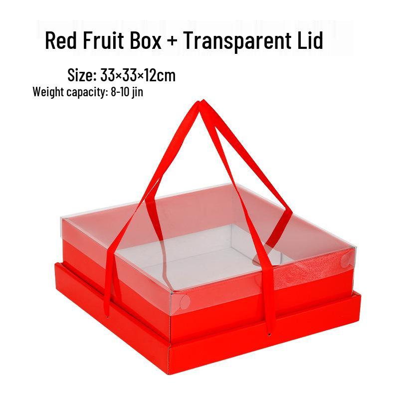 Ins Style Transparent Fruit & Flower Gift Box, 10 Jin Capacity, Leather Mixed Gift Box