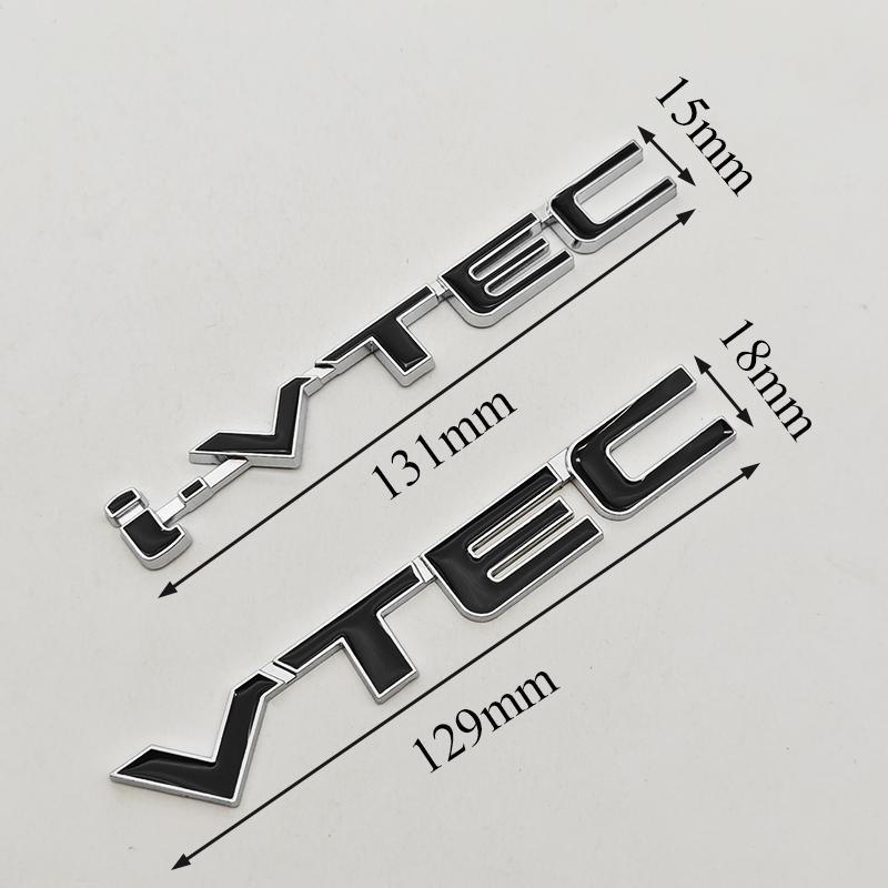 3D Metal Car Letters I VTEC Logo Rear Trunk Tail Badge Emblem Decals For Honda Civic Accord Jazz VEZEL Auto Sticker Accessories