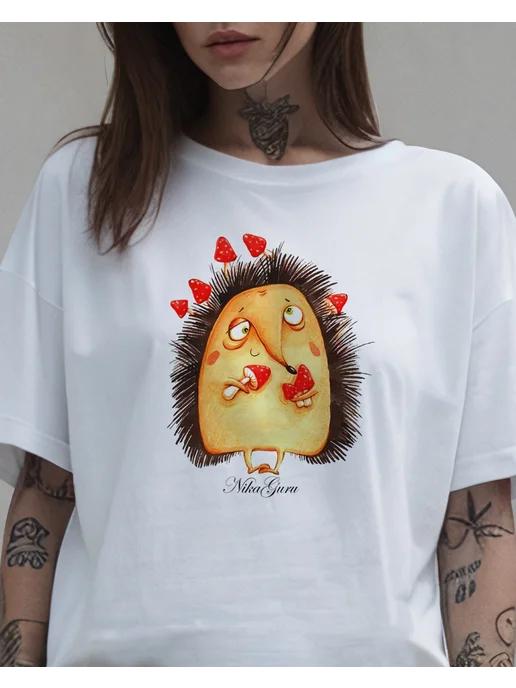 Hedgehog print T-shirt M