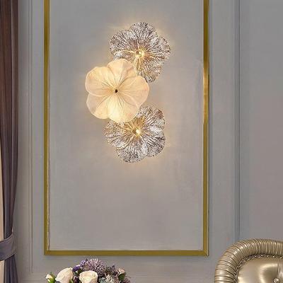 Elegant Five-Petal Crystal Flower Wall Lamp for Bedroom and Living Room