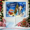 2D flat 1pc Russian New Year Happy theme with patterns of Grandpa Frost and Snow Maiden, suitable for Christmas decoration