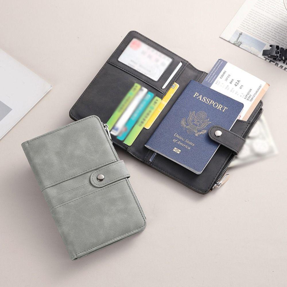Passport Cover PU Passport Bag Card Holder Storage Card Bag Portable Passport Clip  Women