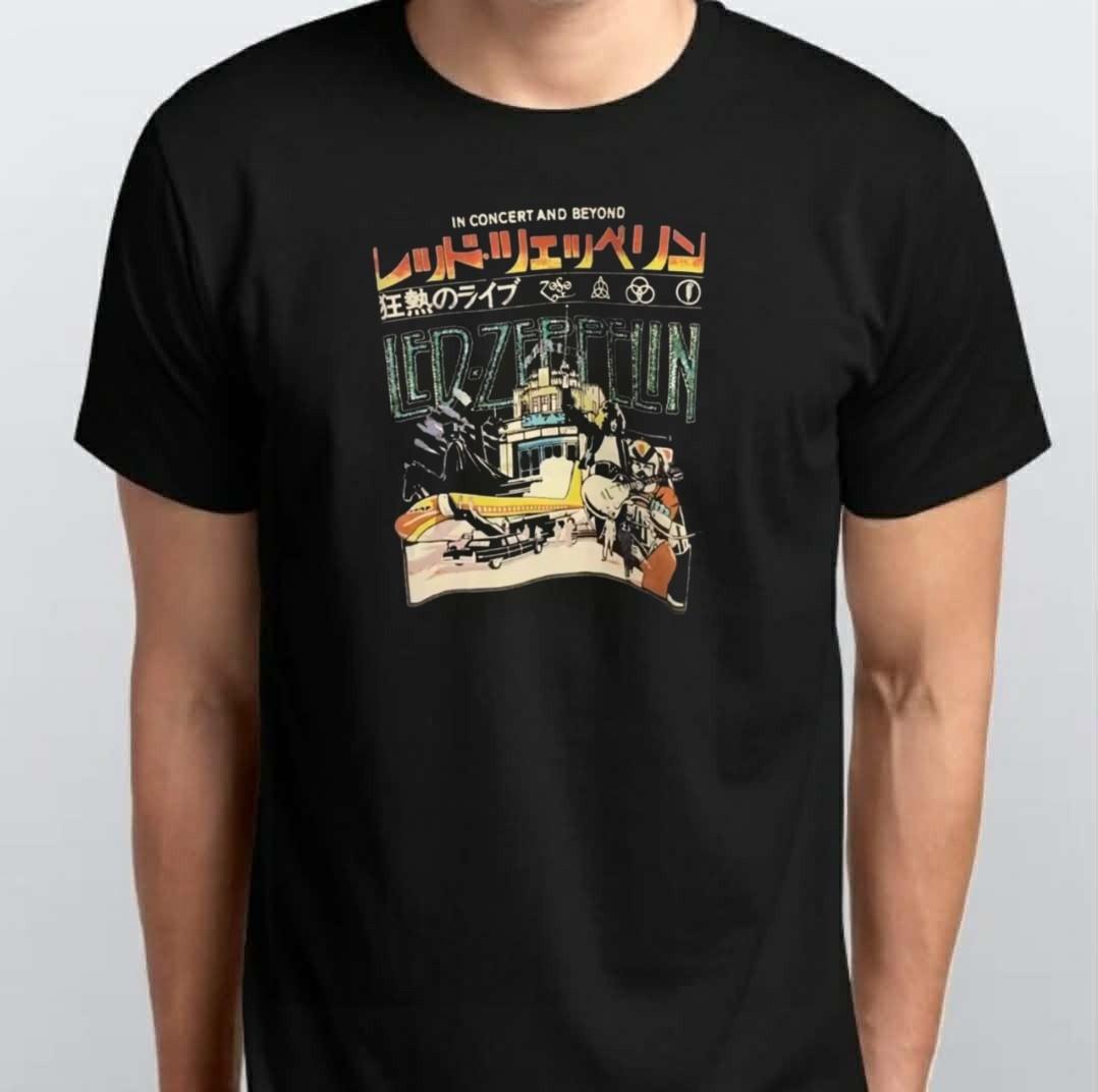 Vintage Rock Tops Led Zeppelion Punk T-SHIRT Black M