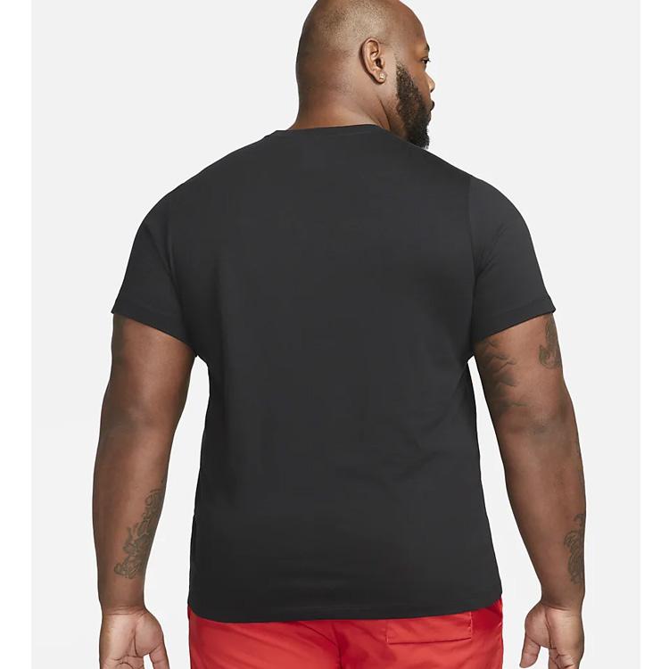 Nike Logo Print Crew Neck T-Shirt Men Tops Black DZ3279-010