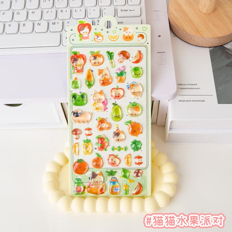 3D Puffy Stickers for Kid Cute Cartoon Animal Decals for Journal Phone Case Sparkle Craft Stickers for Children DIY Scrapbooking