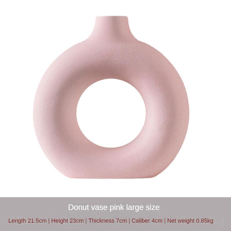 Kreisförmige Keramikvase Minimalistische Dekoration Kreative und Minimalistische Wohnzimmer Schlafzimmer Haus Tischplattenvase Keramikdekoration