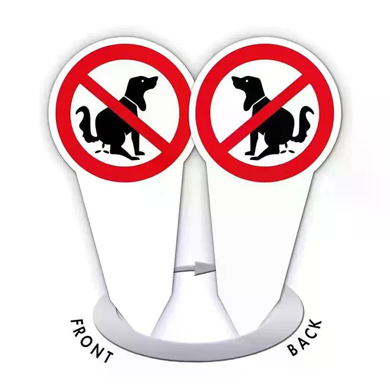 "No Dog Poop" Plastic Sign No Pooping Warning Yard Sign Garden Stake Outdoor Waterproof Warning For Pet Owners Prevent Pollution