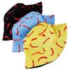 Pepper Print Pattern Double Sided Fisherman Hat Outdoor Sunshade Cap Breathable
