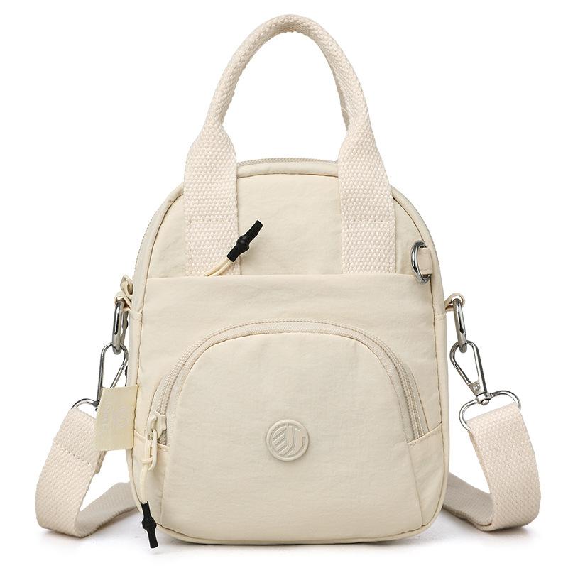 Small Square Bag Women's Travel Shoulder Bag Solid Color Crossbody Bag Water-Repellent Nylon Bag