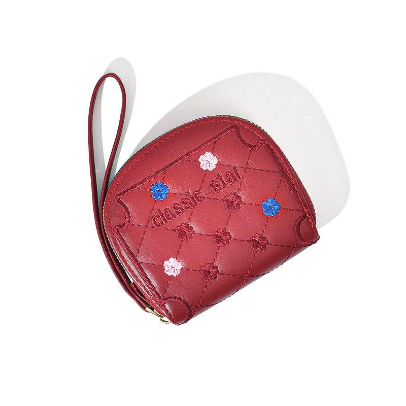 

High-Value Wallet, Cute Portable Small Change Bag, Exquisite Mini Popular Student Scallop Short Wallet красный