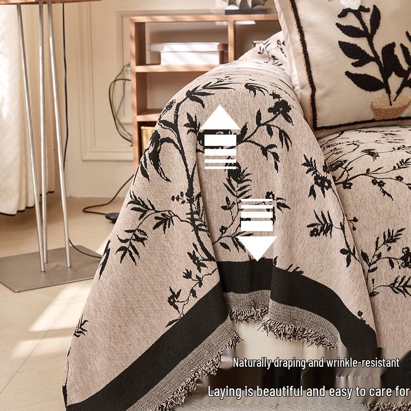 Französischer Retro Chenille Sofabezug - Universal Vier Jahreszeiten Anti-Katzenkratzschutz