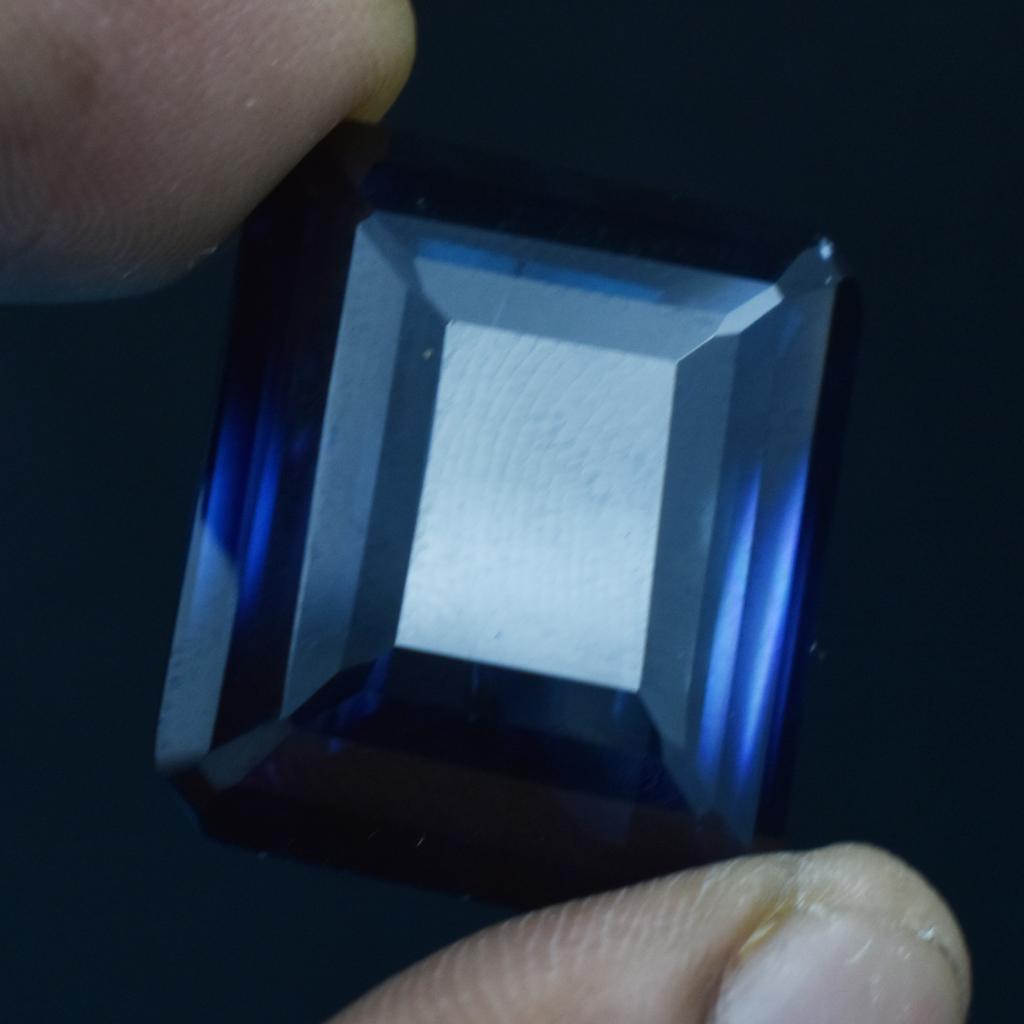 Natural Blue Sapphire Loose Gemstone Emerald Cut 40.25 ct September Birthstone for Gem Collections