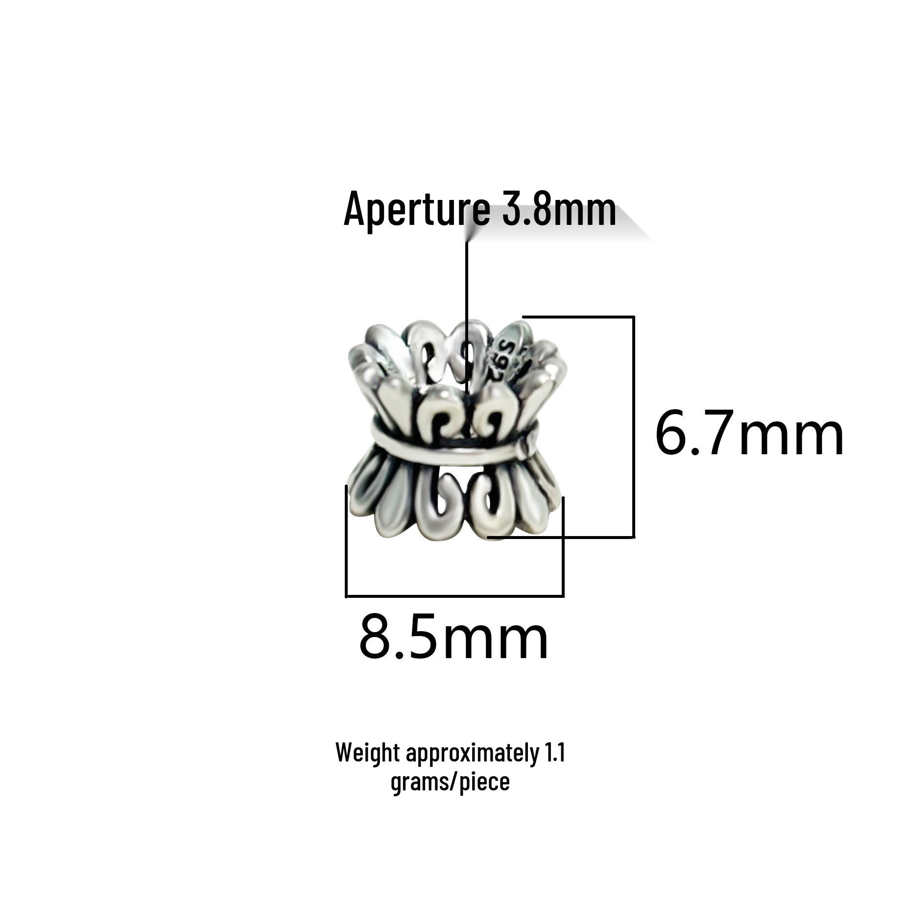 S925 Sterling Silver Retro Double-Sided Hollow Flower Charms for DIY Beading Crystal Bracelet Spacer Beads. S925 Sterling Silver