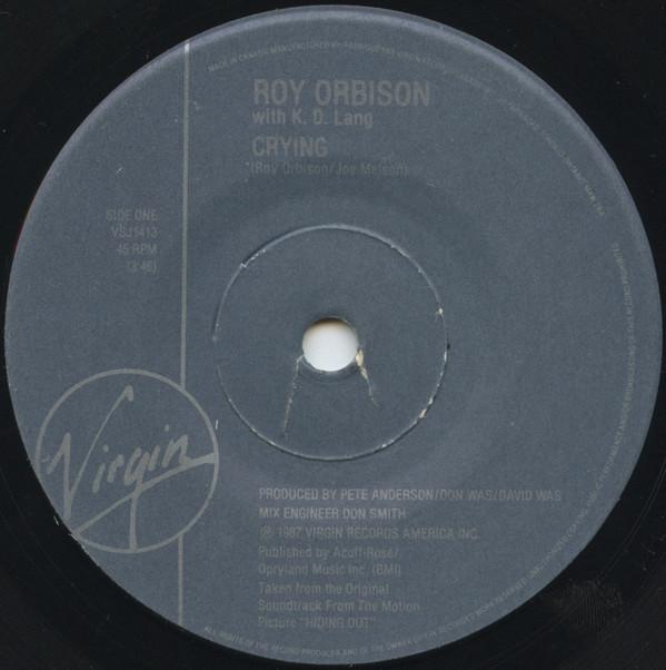 

7inch Record ROY ORBISON K.D. LANG Crying VSJ1413 Virgin 1987 Canada Rock Used