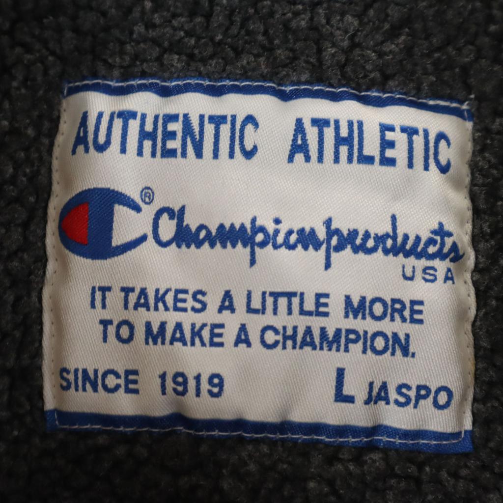Champion Products Back Logo Bench Coat L Navy Cotton Filling Men's Used