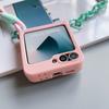 With Crossbody Lanyard Strap Slim Phone Case For Samsung Galaxy Z Flip 4 5 6 7 Fe Flip6 Flip5 Flip7 Cute Candy Protective Cover