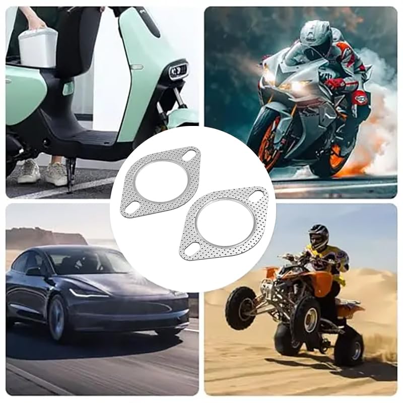 Audiophile Muffler Gasket 2 Pieces Exhaust Gasket Flange Gasket Metal