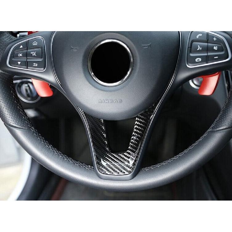 Steering Wheel Sheet Panel Real Carbon Fiber For Benz V-Class 2017-20 Cover Trim