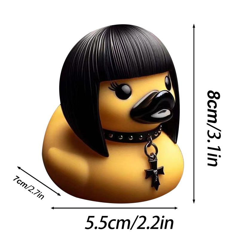 1PC Duck Statue Indoor Gothic Sculpture Punk Animal Figurine Resin Statues Desk Decor Collectible Figurines Satan Duck Decor