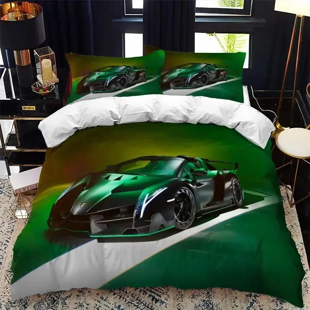2025 Sports Car Duvet Cover Set Luxury High Quality For 3D Printed Bedding Double Queen King Bedclothes Adults Boys Home Textile