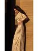 2025 Sommer Retro Elegant Kurzarm Langes Kleid
