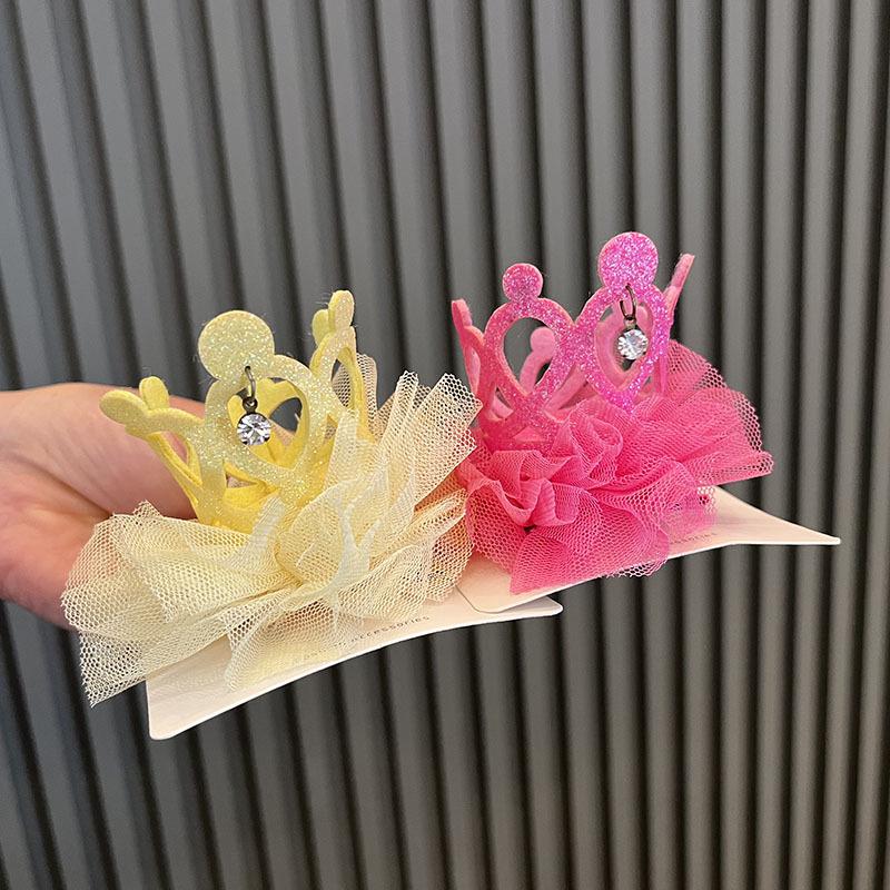 

Children s Rhinestone Crown Hair Clips - Korean Style Princess Birthday Accessory