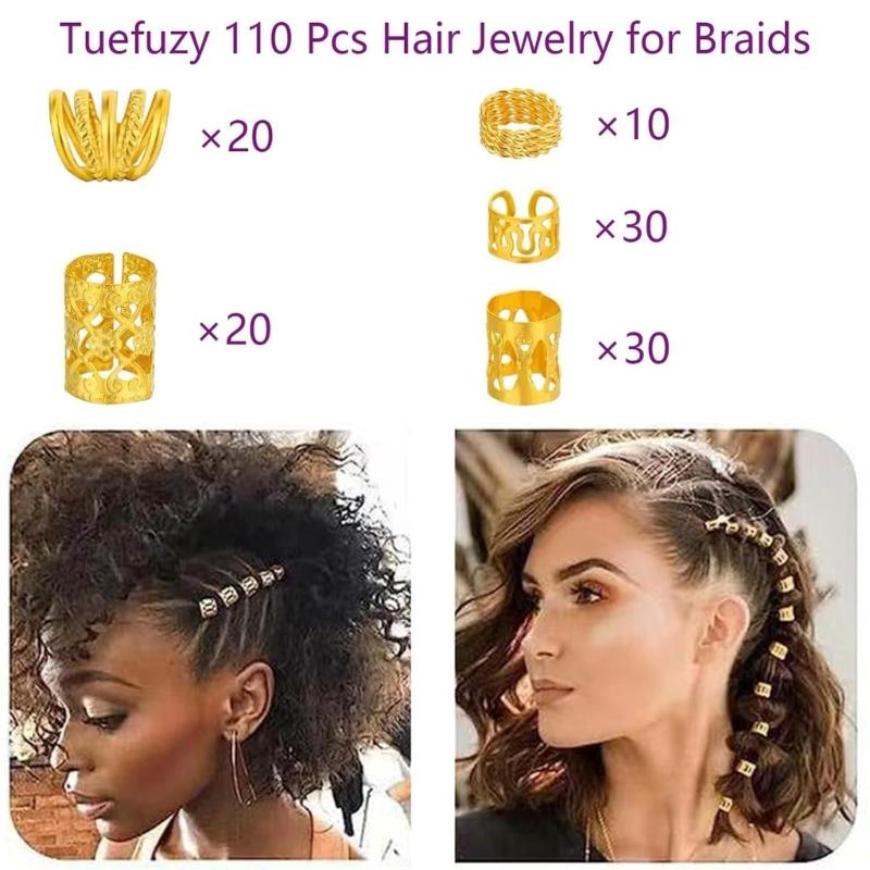 110 Pezzi Adorno in Cristallo per Locs Filo per Capelli Gioielli per Dreadlock Decorazione per Capelli per Treccine e Twist