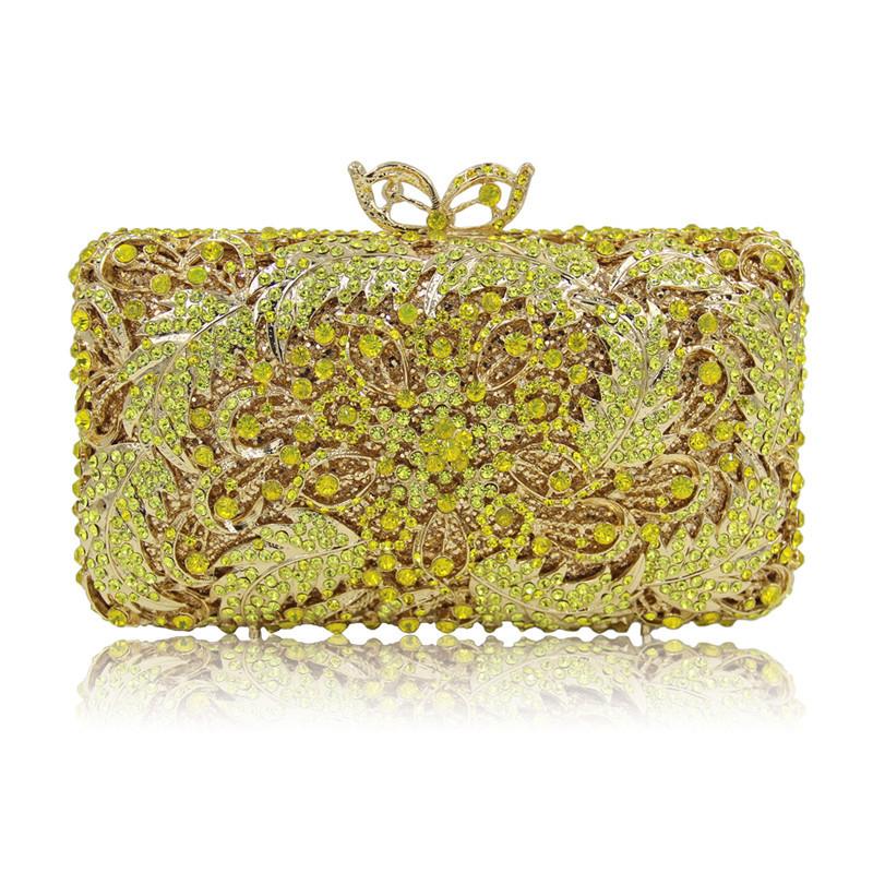 

Diamond clutch bag empty metal crystal dinner bag handmade diamond-encrusted bridal annual meeting women s bag