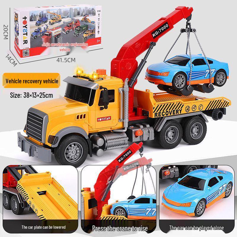 Large Kids' Toy Car: Engineering Vehicle with Water-Spraying Fire Truck, Sound & Light, Storytelling Feature