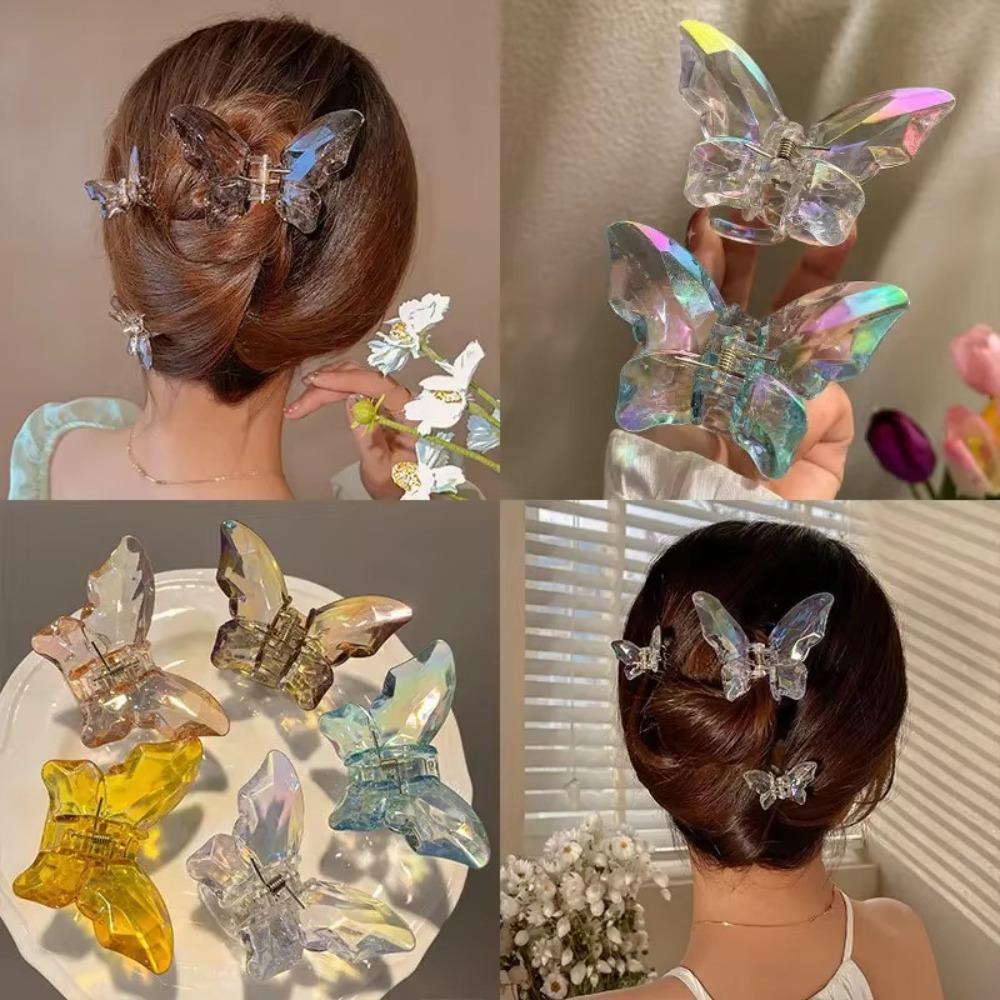 

3Pcs/Set Plastic Hairpin Colorful Broken Hair Bangs Clip New Butterfly Clamp Hairpin Accessories зелений