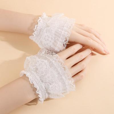 Lolita Lace Trim Girl's Sun Protection Tattoo Concealer Cuff Gloves